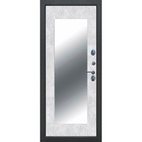 Входная металлическая 11 см ISOTERMA Букле черный Бетон снежный Зеркало MAXI