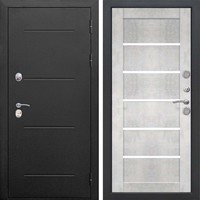 Входная металлическая дверь 11 см ISOTERMAВходная металлическая дверь 11 см ISOTERMA Букле чёрный Царга Бетон снежный