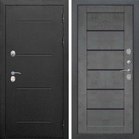 Входная металлическая дверь 11 см ISOTERMA Букле чёрный Царга Бетон серый